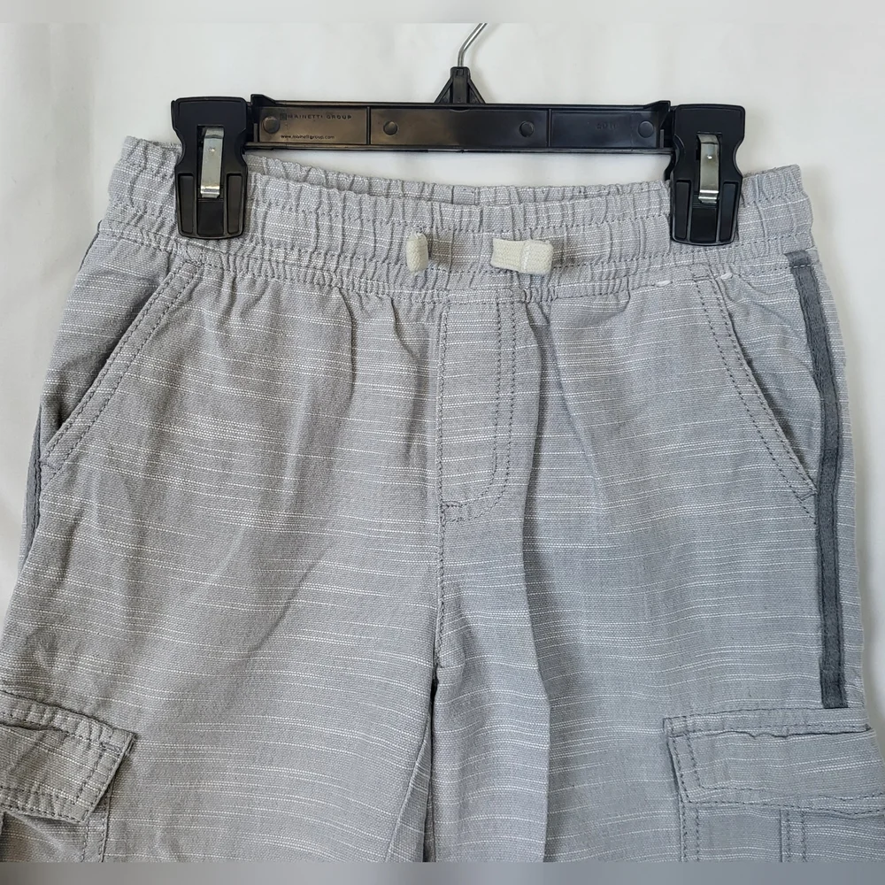 Gymboree Boys 2018 Heathered Light Gray Elastic Waist Chambray Cargo Shorts Sz 8